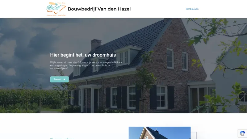 Website van van den Hazel bouw