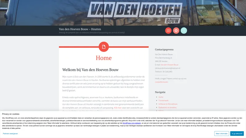 Website van Van den Hoeven Montage