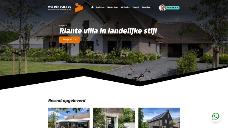 Website van van der vliet Aannemers en Afbouwbedrijf BV