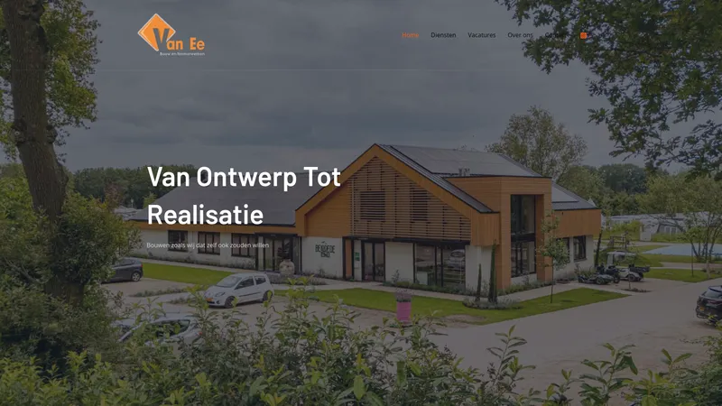 Website van Van Ee Bouw en Timmerwerken