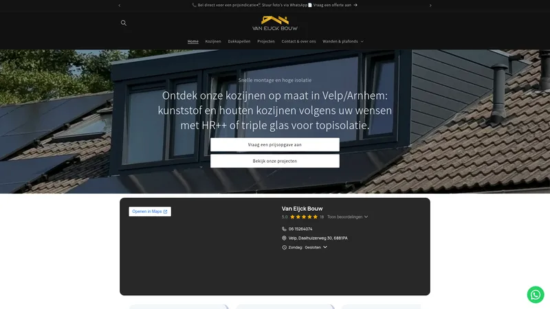Website van Van Eijck Bouw