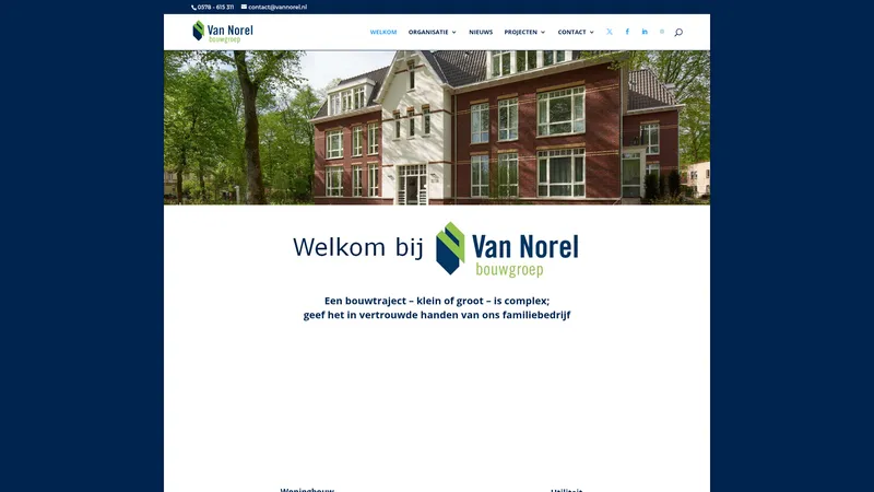 Website van Van Norel Bouwgroep