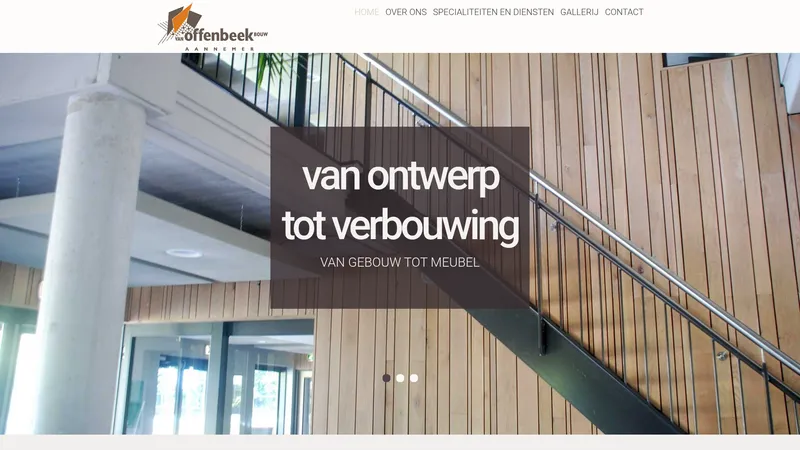 Website van Van Offenbeek Bouw