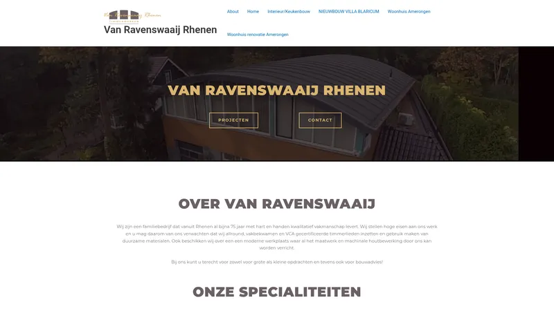Website van Van Ravenswaaij Rhenen Timmerwerken