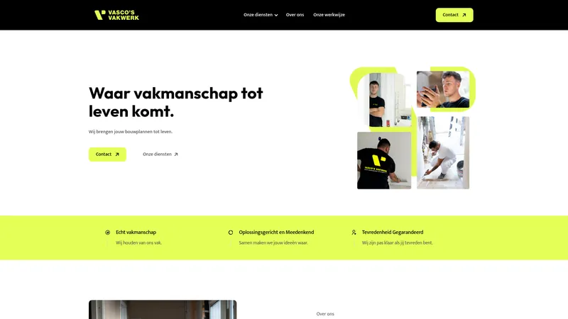 Website van Vasco's Vakwerk B.V.