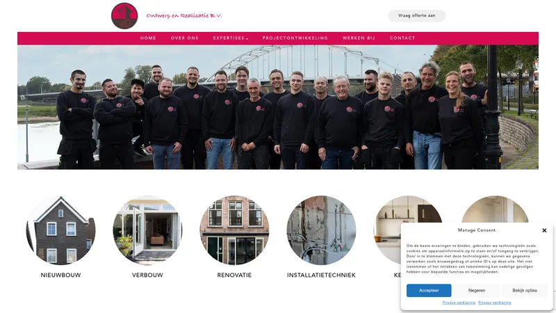 Website van VD Ontwerp en Realisatie