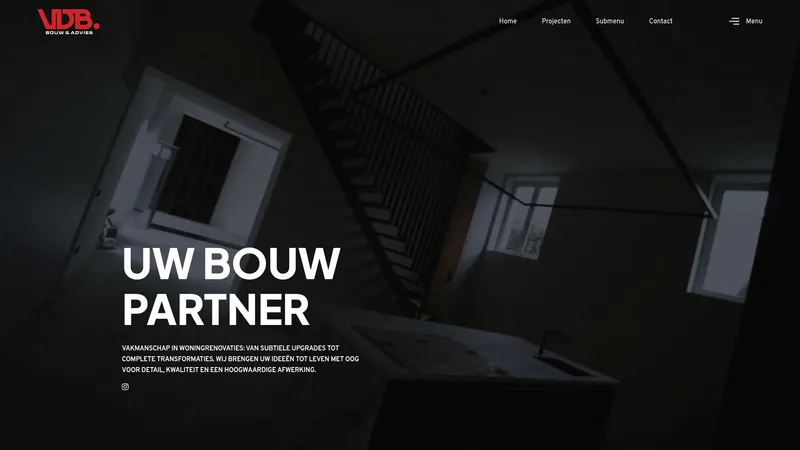 Website van VDB Bouw en Advies