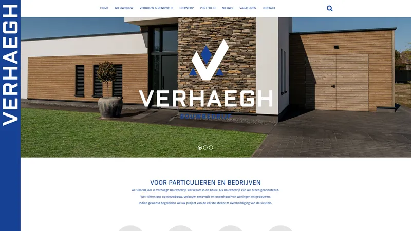 Website van Verhaegh Bouwbedrijf