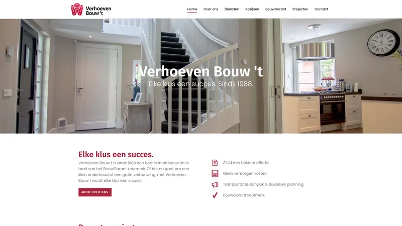 Website van Verhoeven Bouw t
