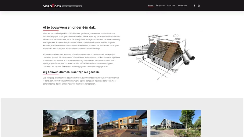 Website van Verouden Bouwbedrijf BV