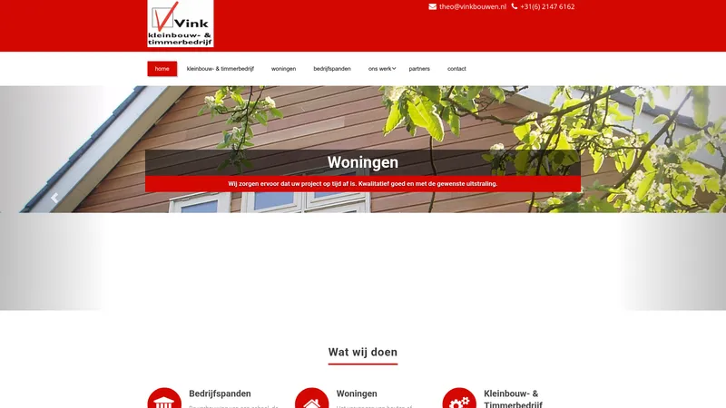 Website van Vink Kleinbouw- & Timmerbedrijf