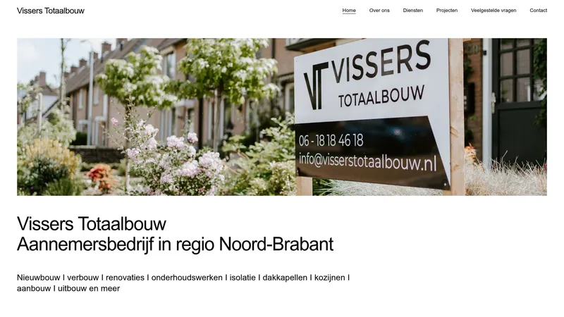 Website van Vissers Totaalbouw