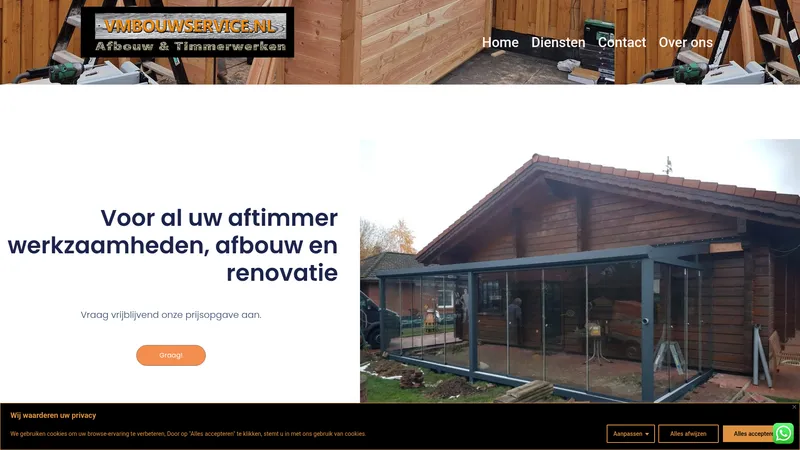 Website van VM Bouwservice