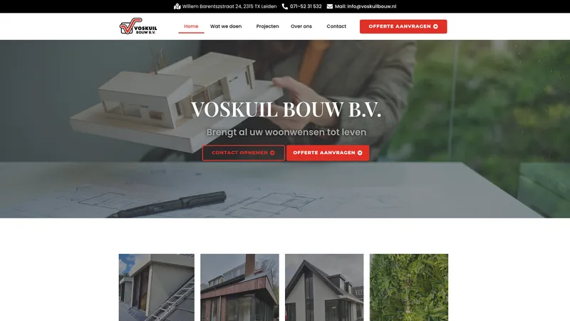 Website van Voskuil Bouw B.V.