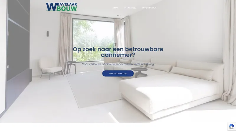 Website van W Bavelaar Bouw