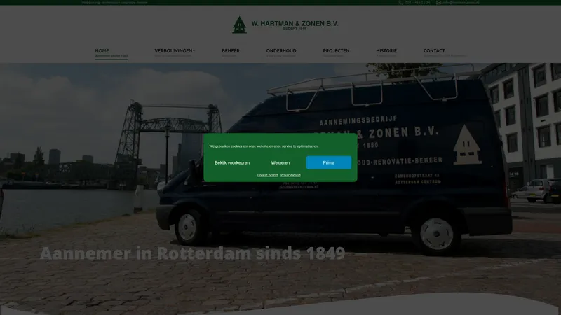 Website van W. Hartman & Zonen B.V.