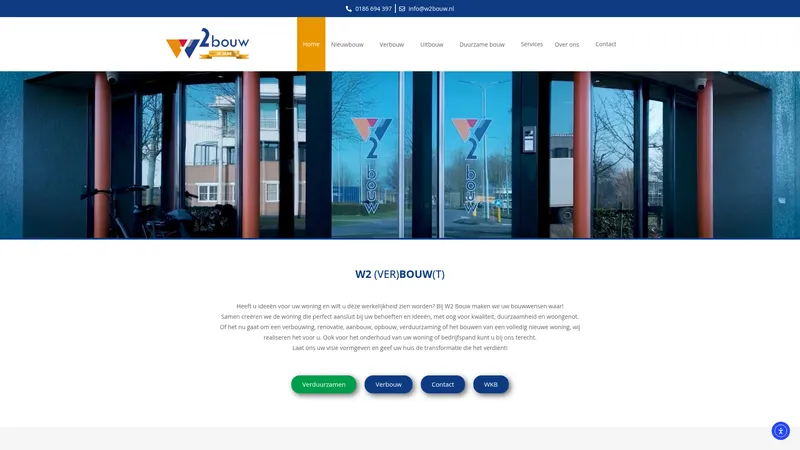 Website van W2 Bouw B.V.