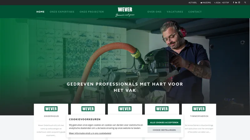 Website van Wever Amsterdam BV