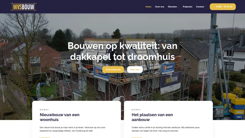 Website van WVS Bouw