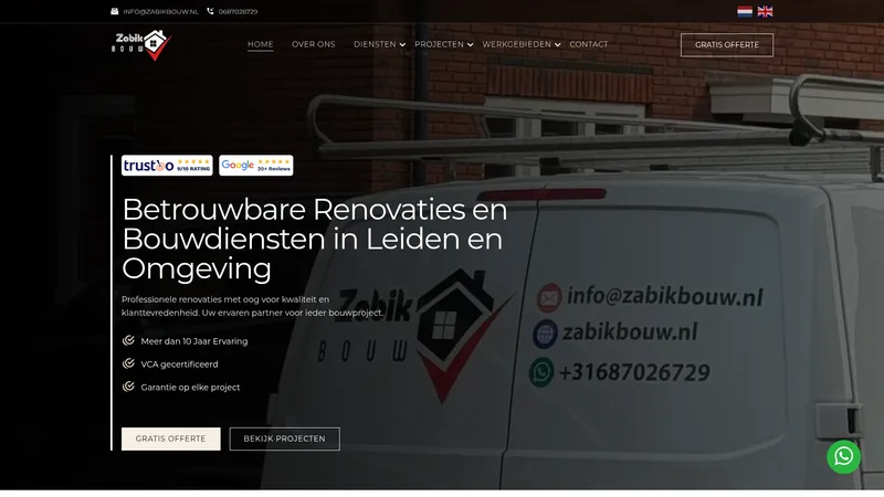 Website van Zabik Bouw B.V.