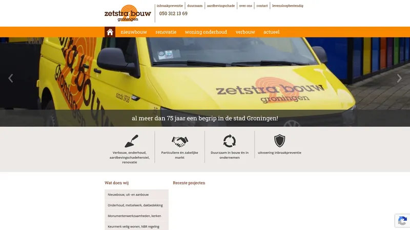 Website van zetstra bouw - groningen