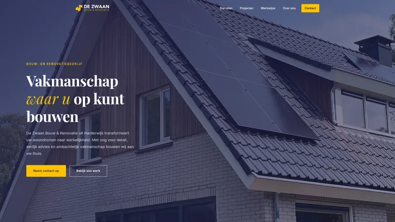Website van Zwaan Bouw- en Renovatiebedrijf De