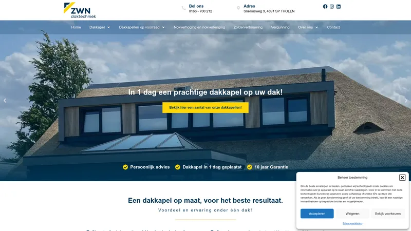 Website van ZWN Daktechniek